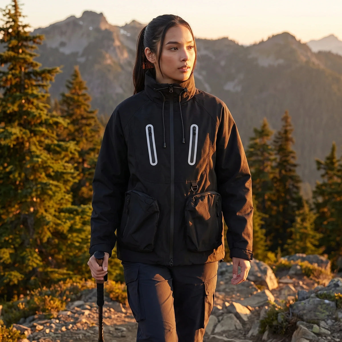 Crag - Unisex Windproof Breathable & Waterproof Jacket - Black