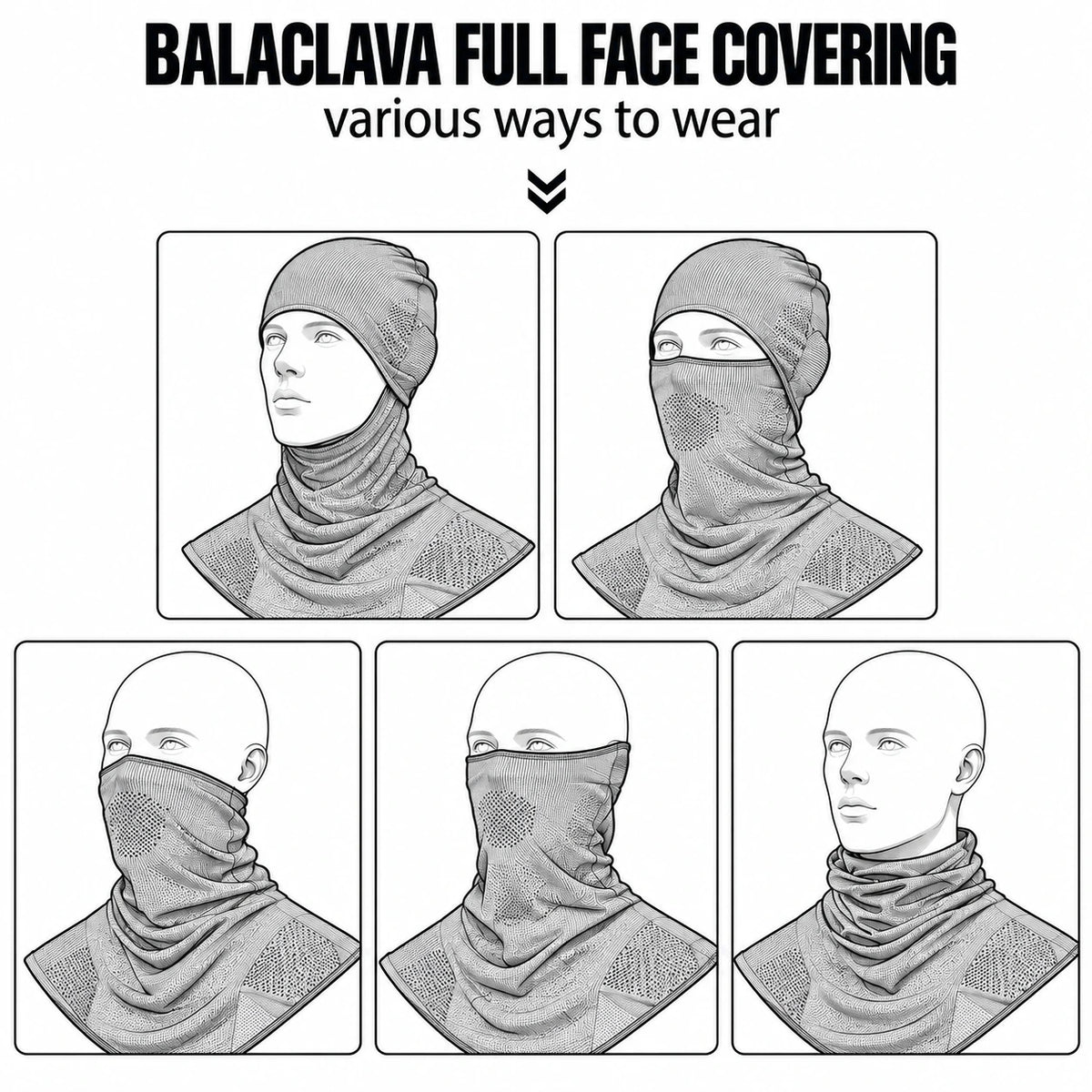 Carr - Unisex Breathable Multi-Way Convertible Balaclava