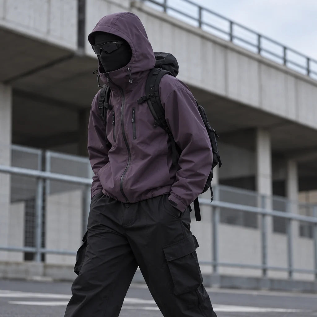 Scar - Unisex Windproof Breathable & Taped Seams Waterproof Jacket - Berry Purple