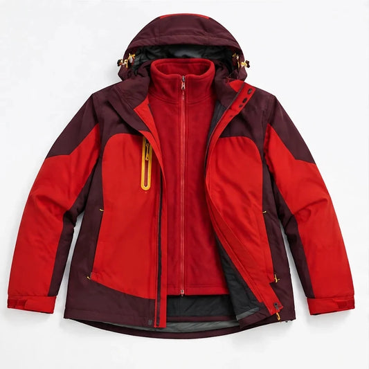 Gust - Unisex Windproof Breathable & 3-in-1 Waterproof Jacket - Red
