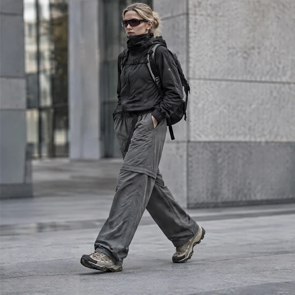 Hagg - Womens Quick-Dry Windproof & Relaxed Fit Waterproof Trousers - Dark Grey