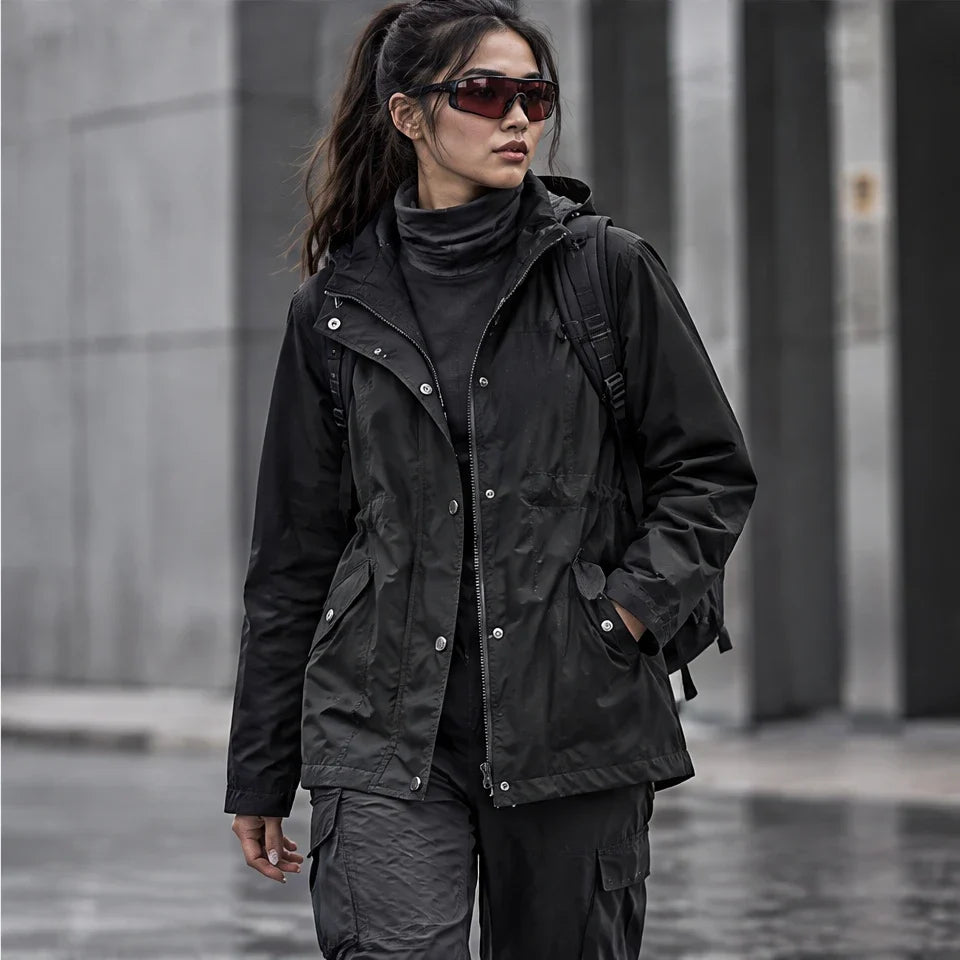 Wisp - Womens Windproof Breathable & Hooded Waterproof Coat - Black