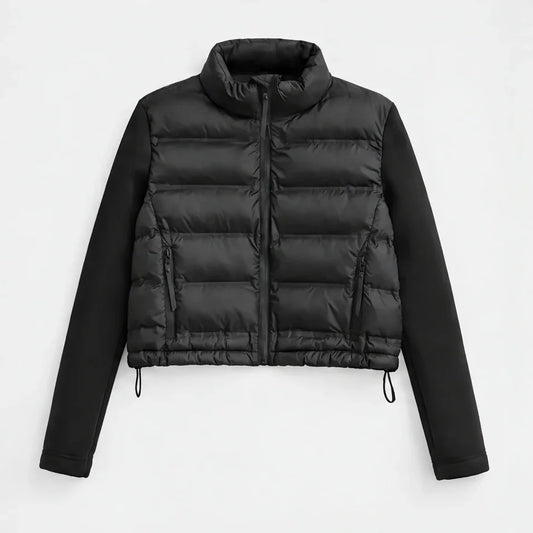 Neve - Womens Insulated Windproof Stand-Collar Puffer Jacket - Black