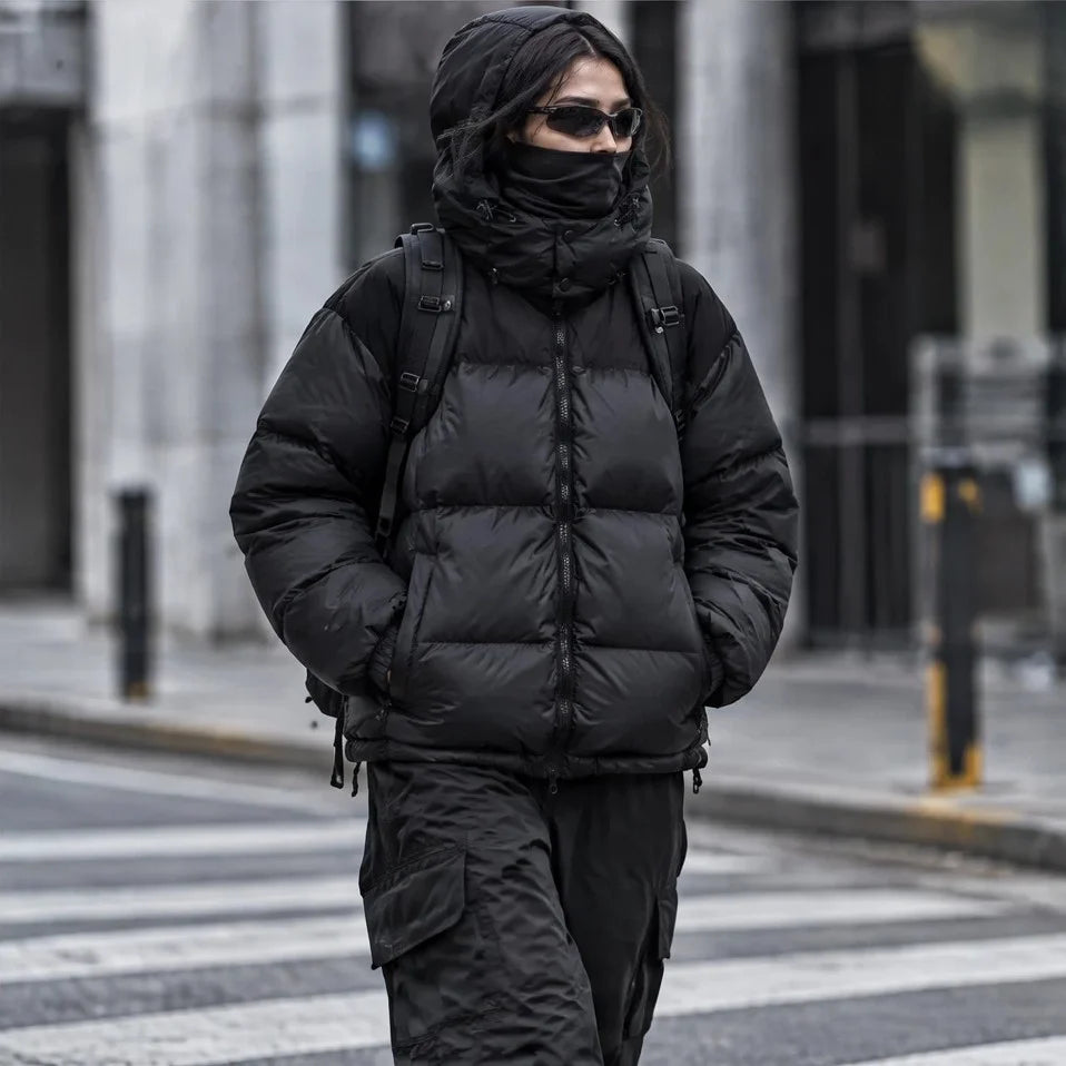 Mizzle - Unisex Insulated Windproof Reversible Puffer Jacket - Black