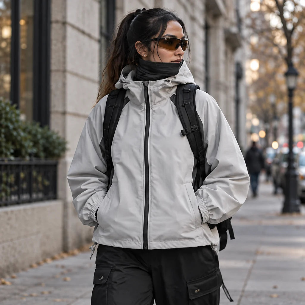 Nimbus - Unisex Water-Repellent & Windproof Hooded Lightweight Jacket - Off-white