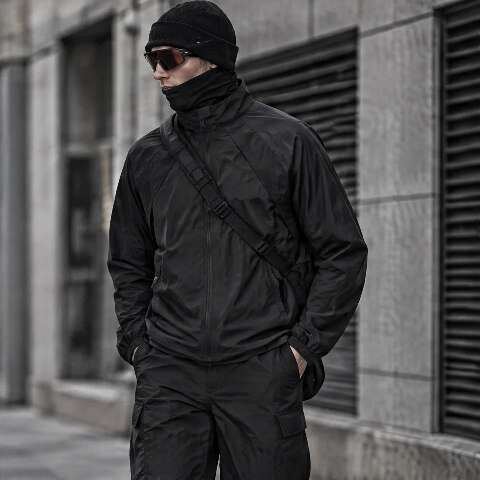 Brume - Unisex Water-Repellent & Windproof Stand-Collar Lightweight Jacket - Black
