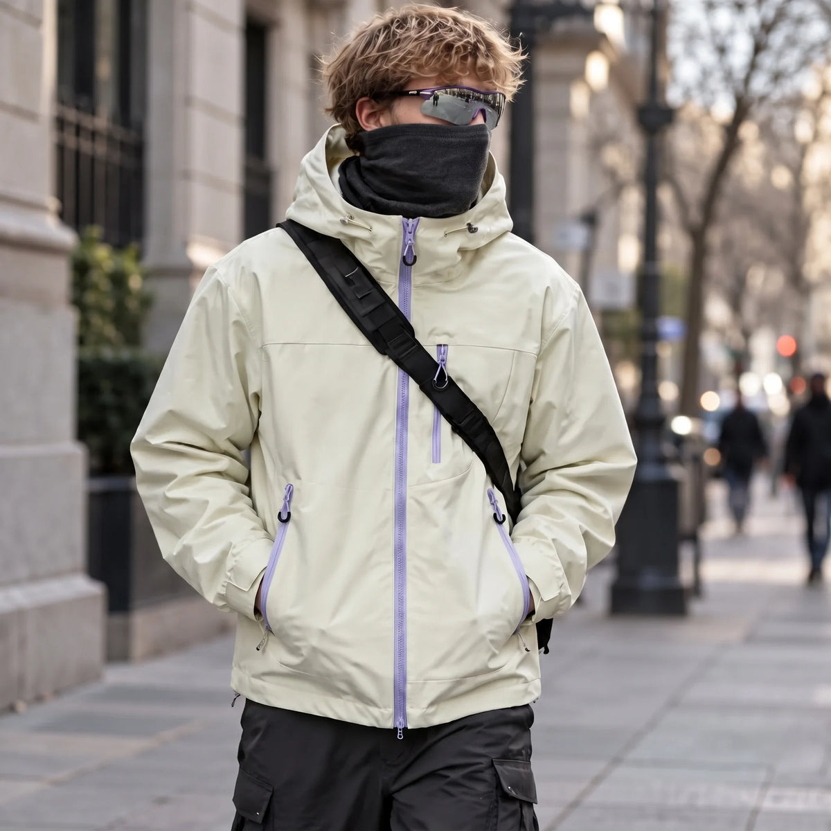 Fohn - Mens Water-Repellent & Windproof Hooded Lightweight Jacket - Off-white