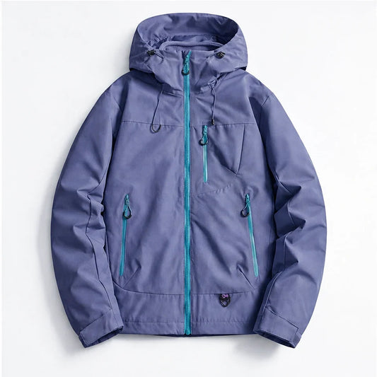 Fohn - Mens Water-Repellent & Windproof Hooded Lightweight Jacket - Purple