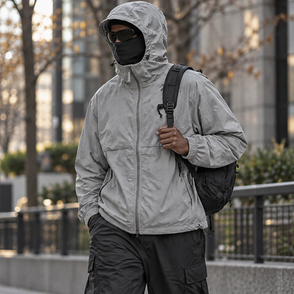 Flurry - Unisex Water-Repellent & Windproof Hooded Lightweight Jacket - Grey