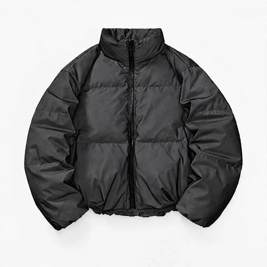 Haw - Unisex Insulated Windproof Reflective Puffer Jacket - Black
