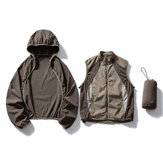 Spurn - Unisex Water-Repellent & Windproof 3-in-1 Lightweight Jacket - Brown