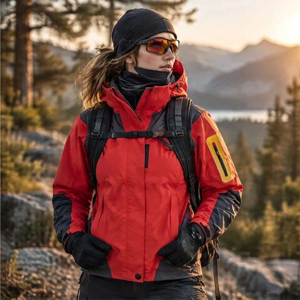 Haar - Womens Windproof Breathable & Laminated Waterproof Jacket - Red