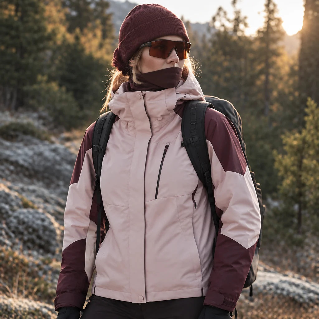 Scree - Womens Windproof Breathable & Hooded Waterproof Jacket - Dark Pink
