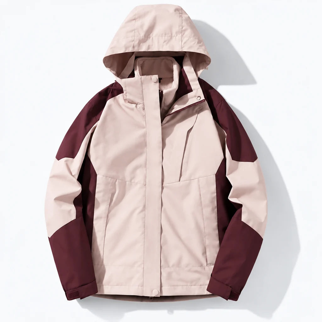 Scree - Womens Windproof Breathable & Hooded Waterproof Jacket - Dark Pink