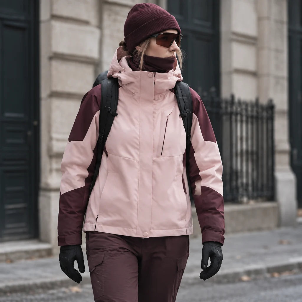 Scree - Womens Windproof Breathable & Hooded Waterproof Jacket - Dark Pink