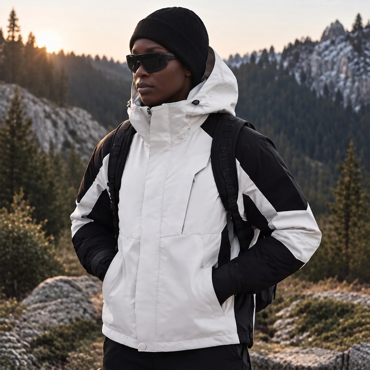 Scree - Womens Windproof Breathable & Hooded Waterproof Jacket - White