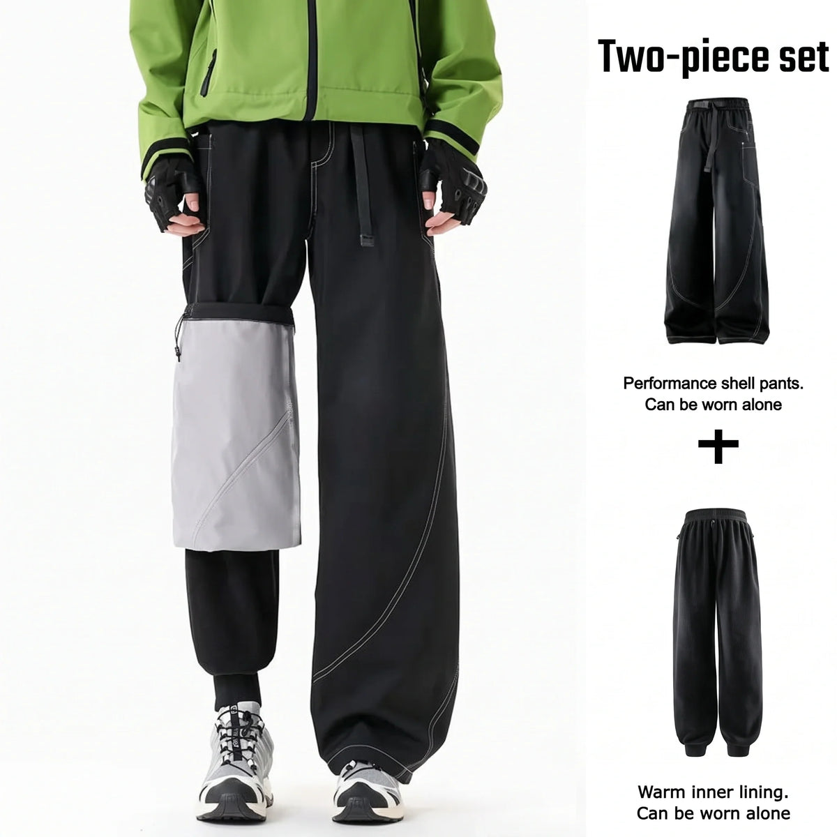 Wraith - Unisex Quick-Dry Windproof & 3-in-1 Waterproof Trousers - Black