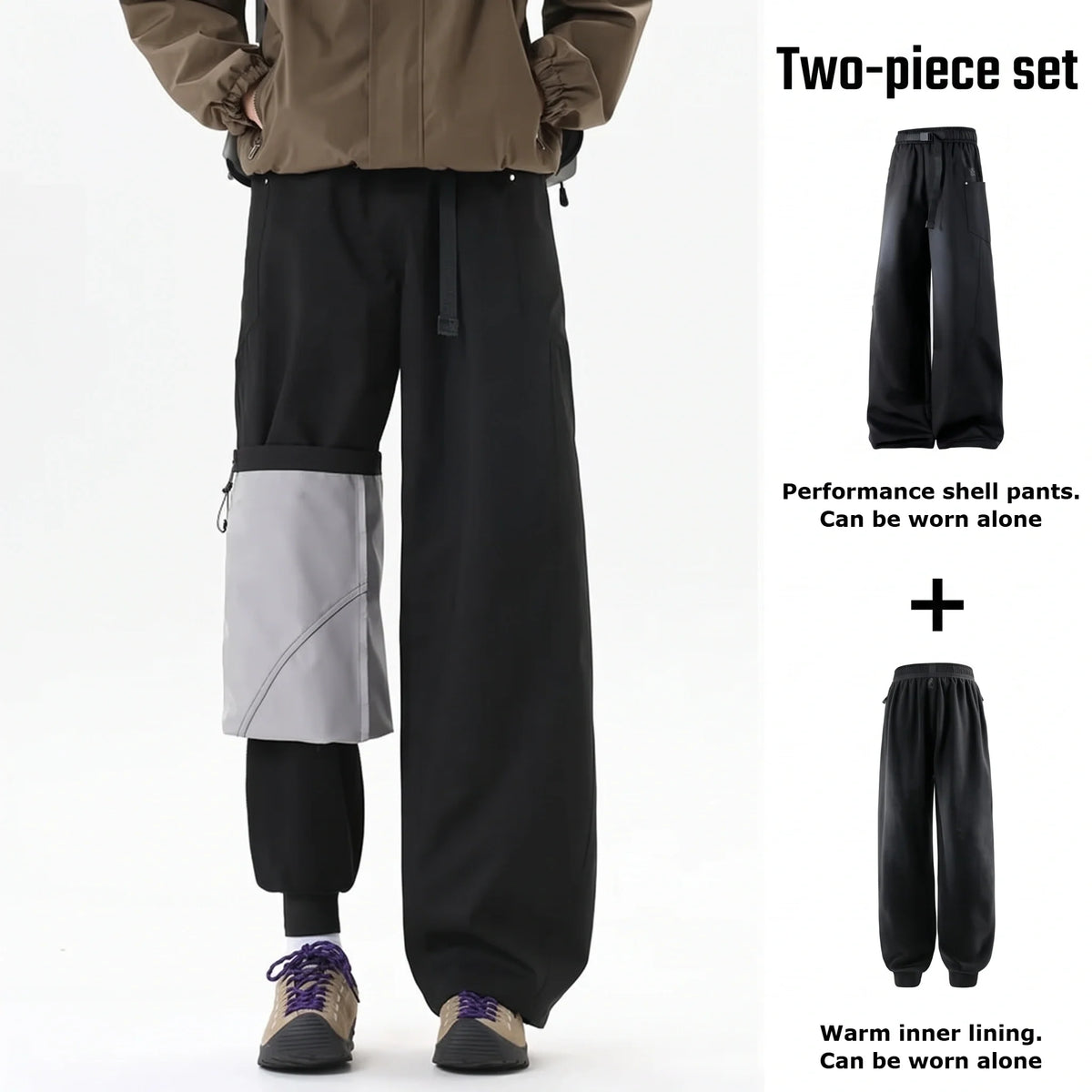 Wraith - Unisex Quick-Dry Windproof & 3-in-1 Waterproof Trousers - Obsidian Black