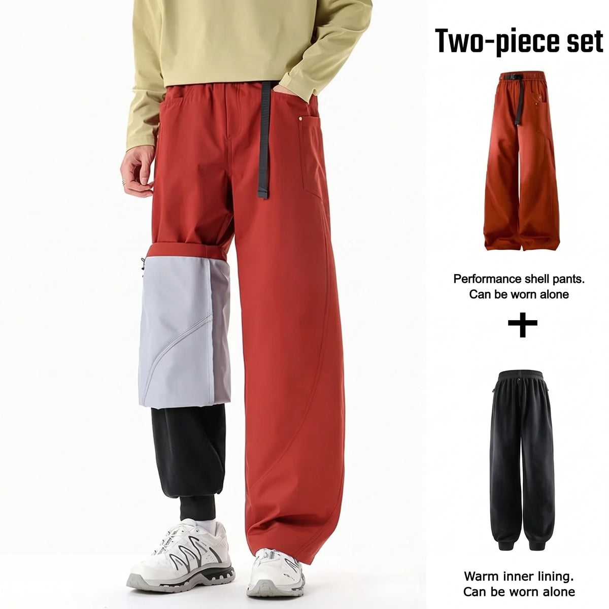 Wraith - Unisex Quick-Dry Windproof & 3-in-1 Waterproof Trousers - Red