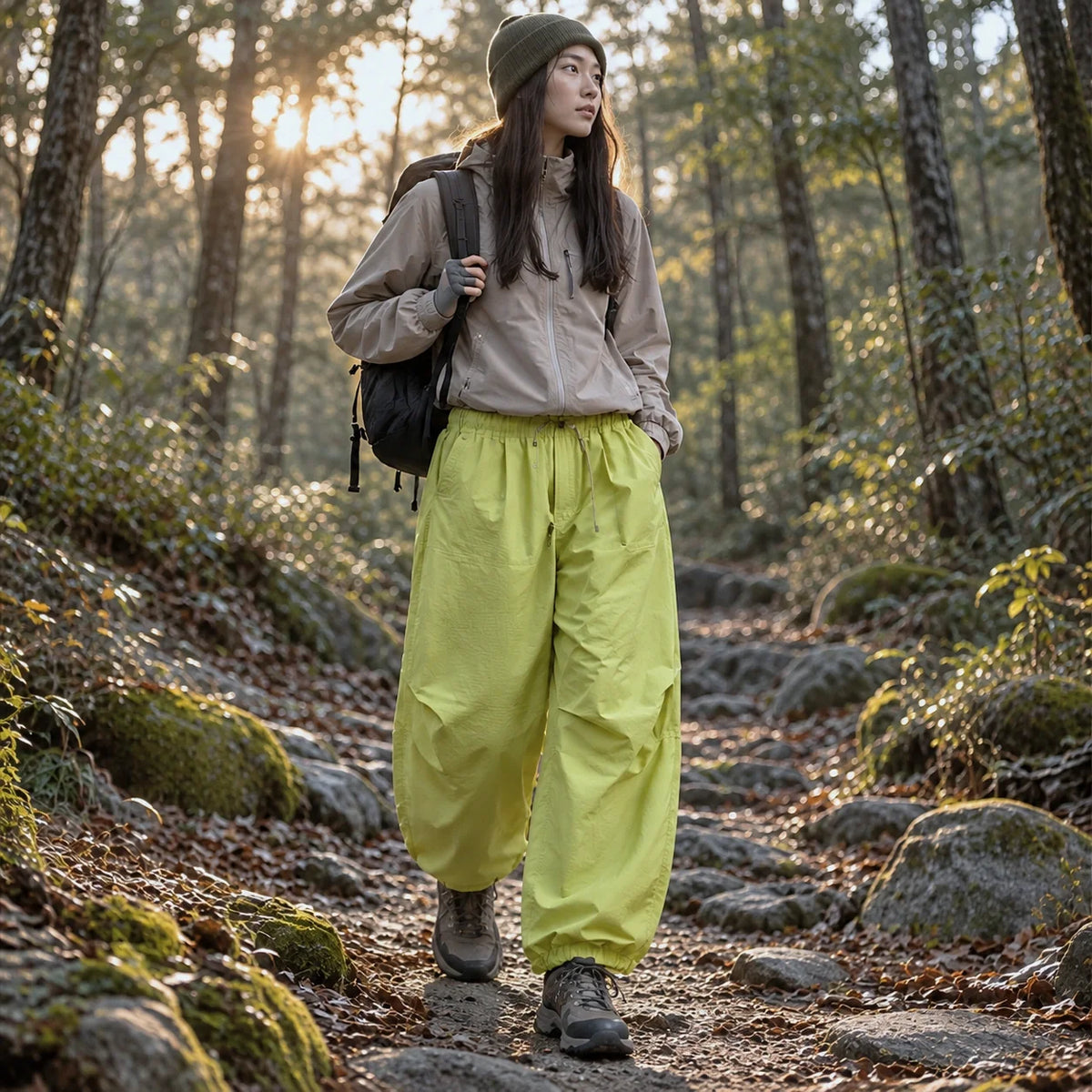 Fret - Unisex Water-Repellent & Quick-Dry Ripstop Walking Trousers - Fluorescent Green