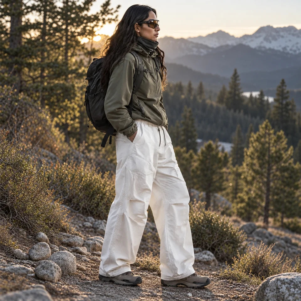 Fret - Unisex Water-Repellent & Quick-Dry Ripstop Walking Trousers - White