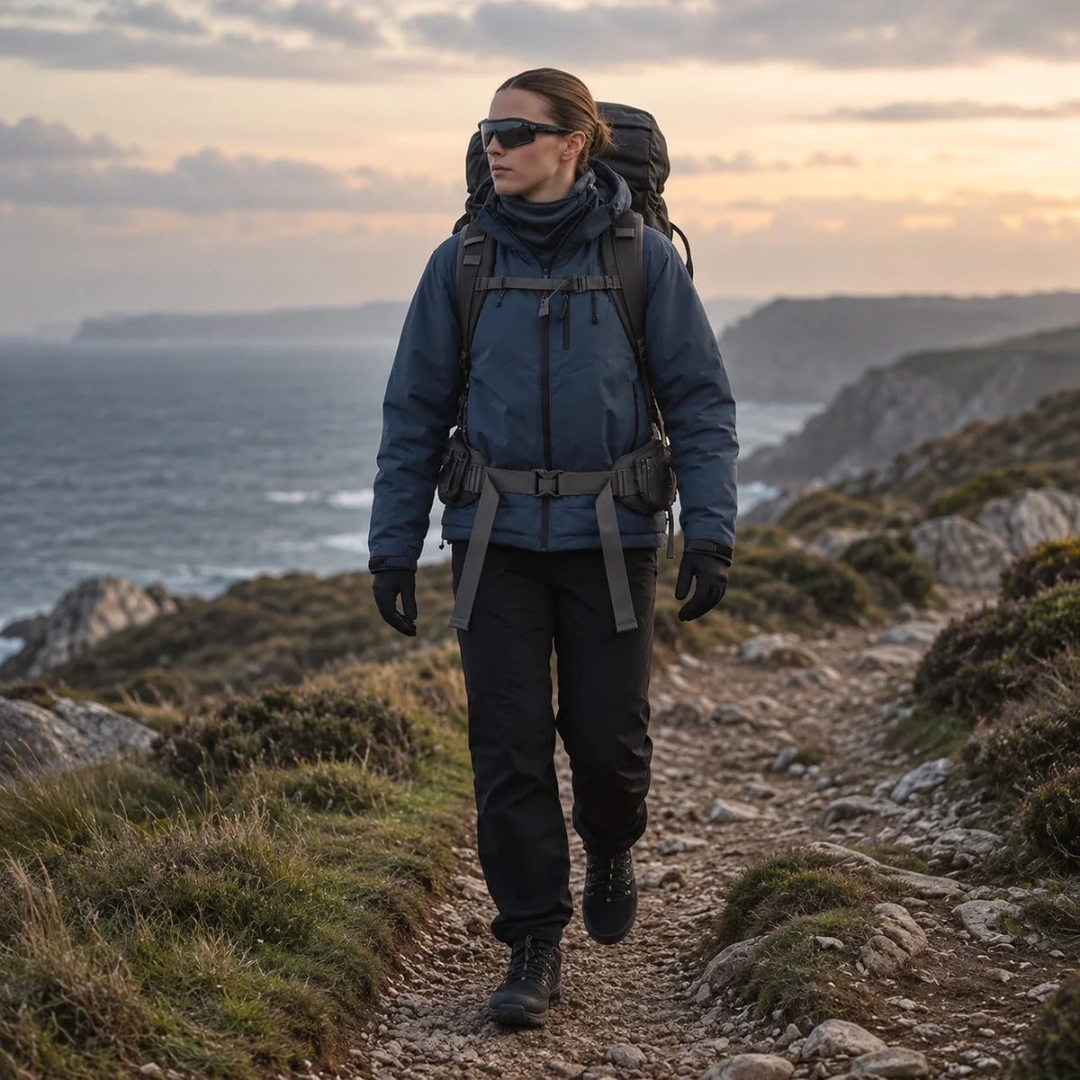 Eddy - Unisex Windproof Breathable & Wrinkle-Free Waterproof Jacket - Navy Blue
