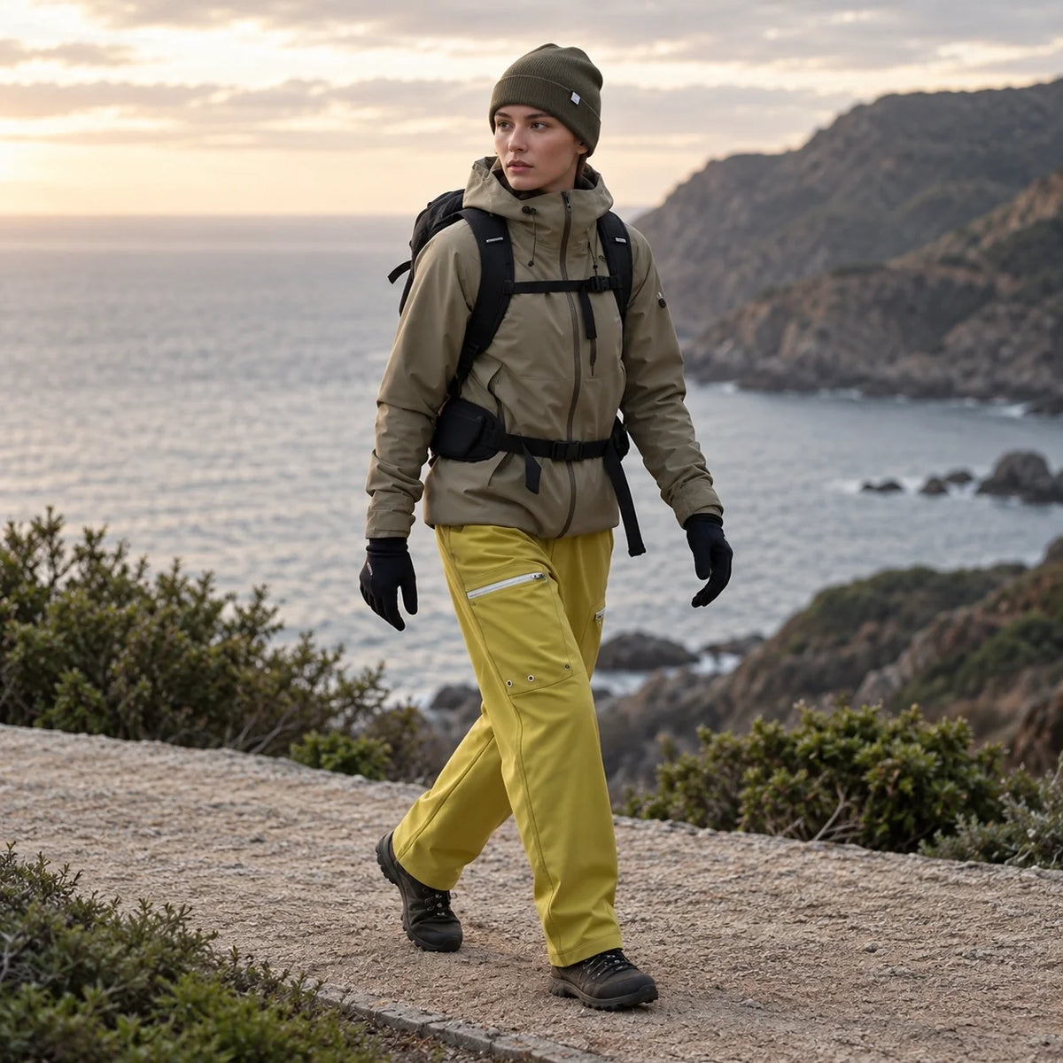 Brae - Unisex Water-Repellent & Quick-Dry Straight-Leg Walking Trousers - Yellow