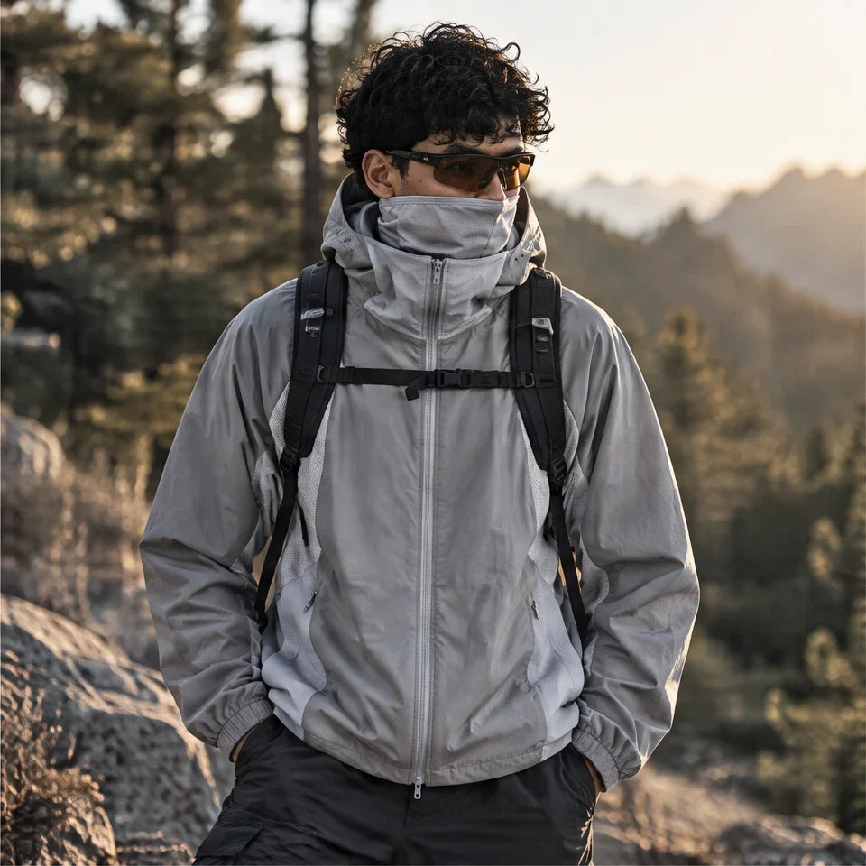 Flux - Unisex Water-Repellent & Windproof UPF50+ Lightweight Jacket - Light Grey