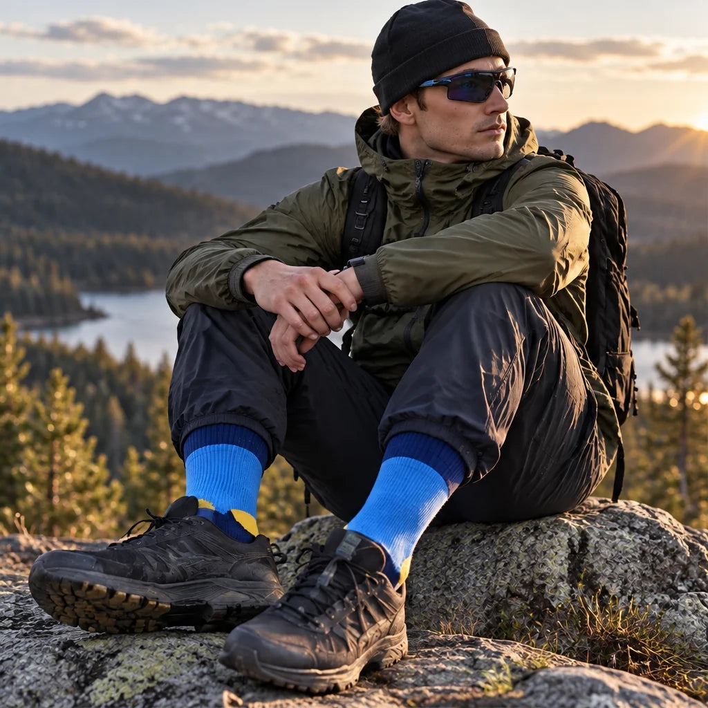 Wath - Unisex High-Barrel Waterproof Socks - Blue