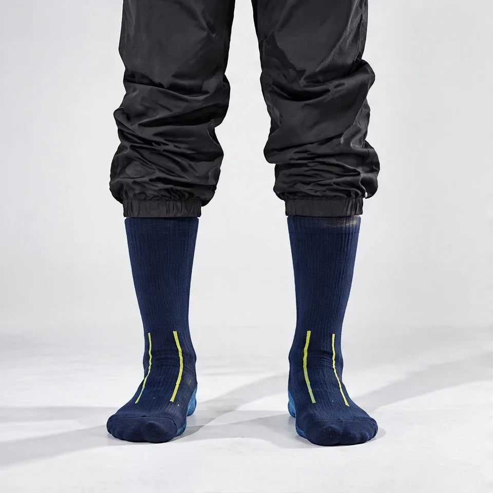 Wath - Unisex High-Barrel Waterproof Socks - Navy Blue
