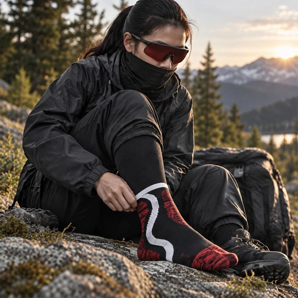 Wath - Unisex High-Barrel Waterproof Socks - Red
