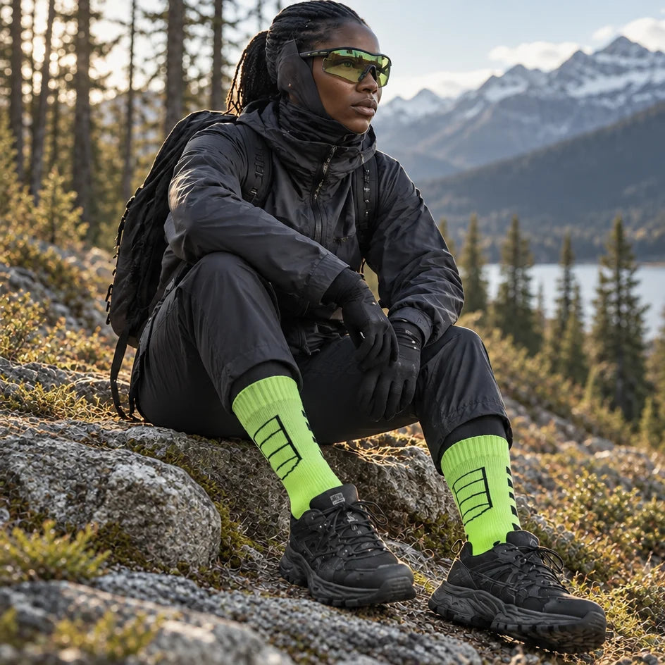 Wath - Unisex High-Barrel Waterproof Socks - Yellow Green