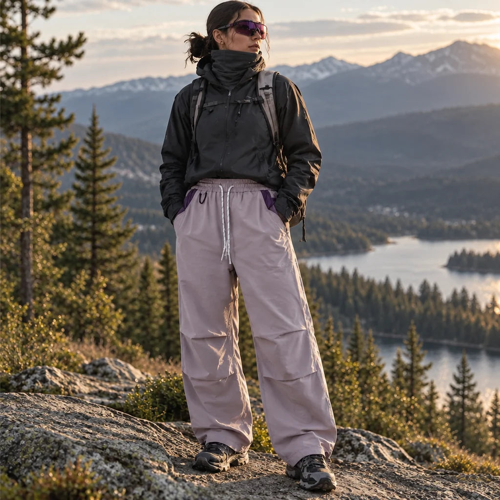 Scud - Unisex Quick-Dry Windproof & Wide-Leg Waterproof Trousers - Purple
