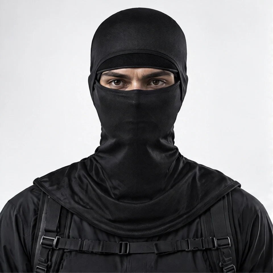 Carr - Unisex Breathable Multi-Way Convertible Balaclava - Black