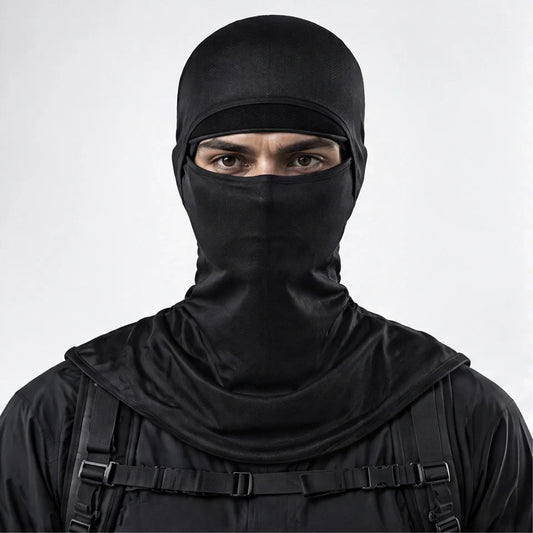Carr - Unisex Breathable Multi-Way Convertible Balaclava - Black