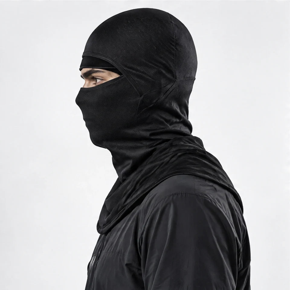 Carr - Unisex Breathable Multi-Way Convertible Balaclava - Black