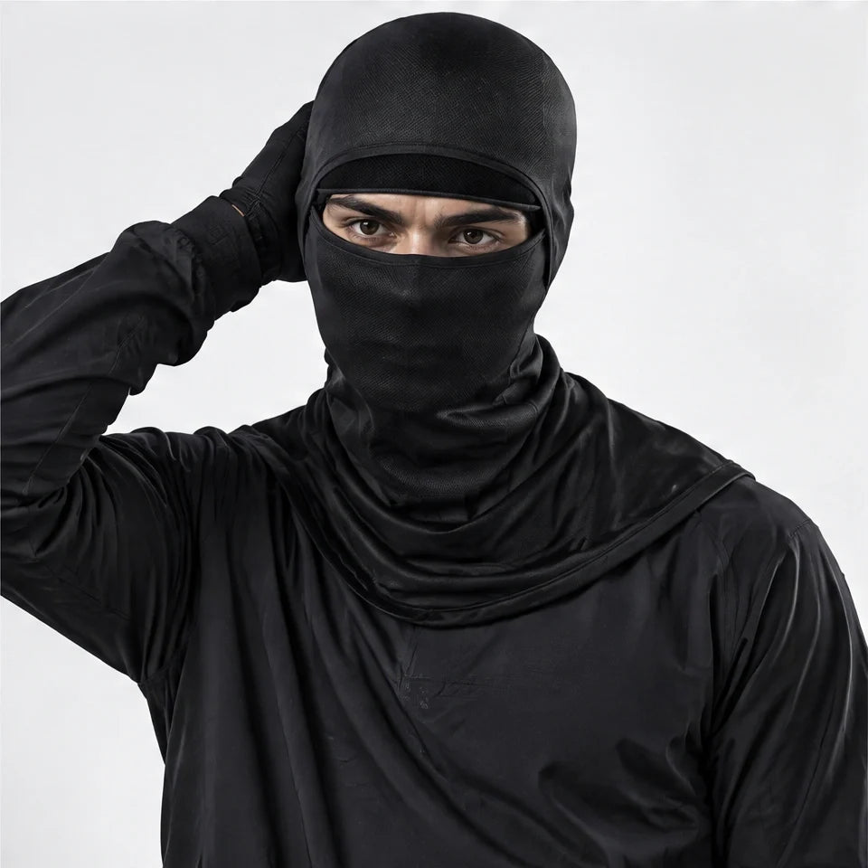 Carr - Unisex Breathable Multi-Way Convertible Balaclava - Black
