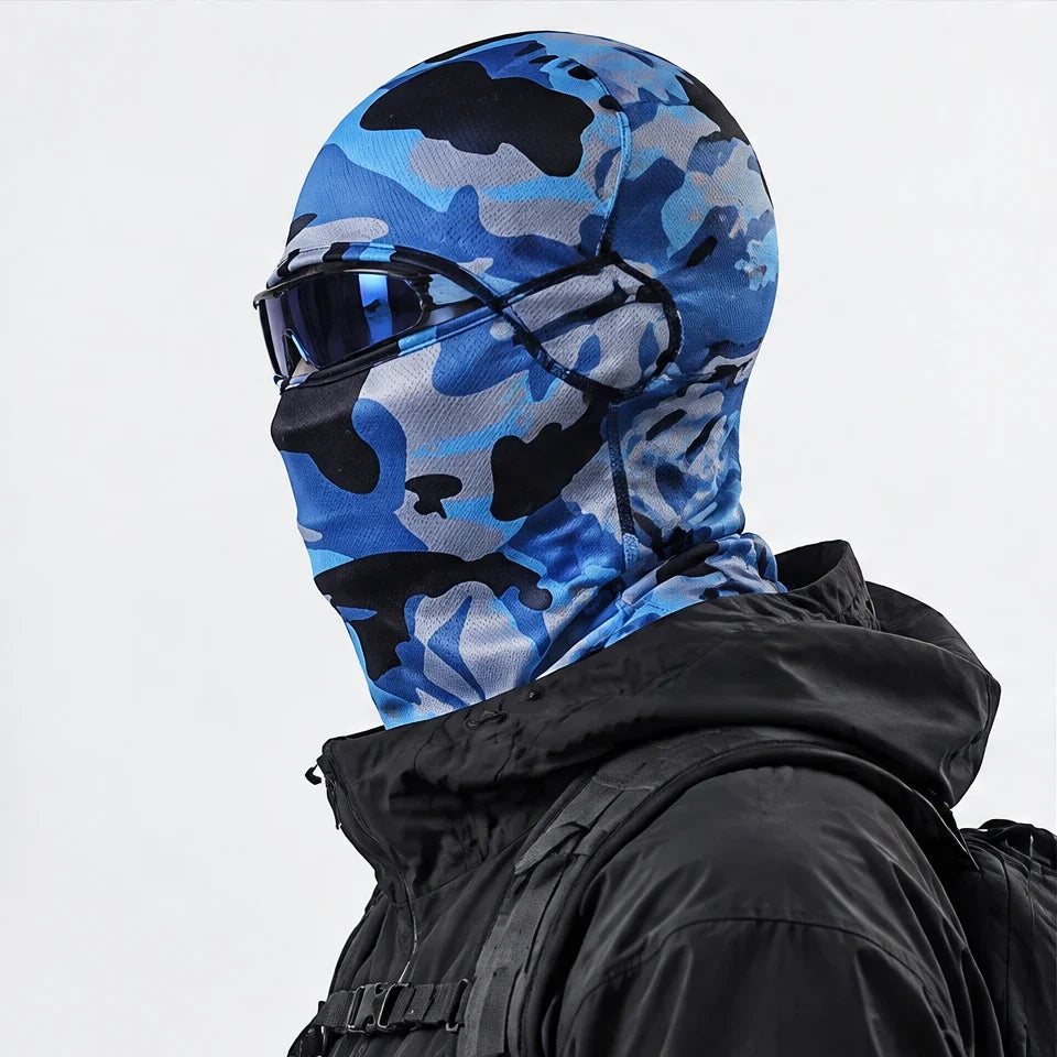 Carr - Unisex Breathable Multi-Way Convertible Balaclava - Camo-Blue