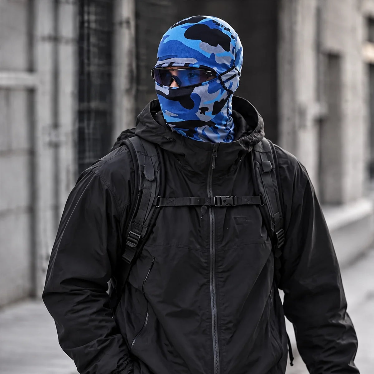 Carr - Unisex Breathable Multi-Way Convertible Balaclava - Camo-Blue