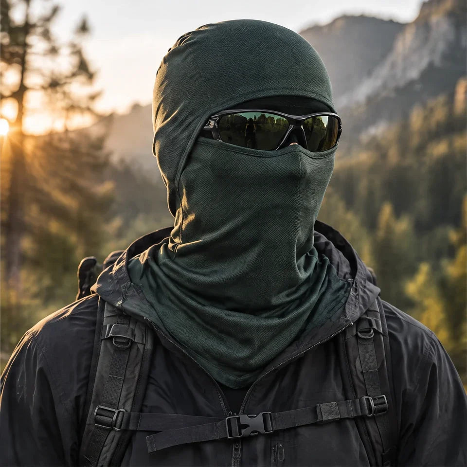 Carr - Unisex Breathable Multi-Way Convertible Balaclava - Dark Green