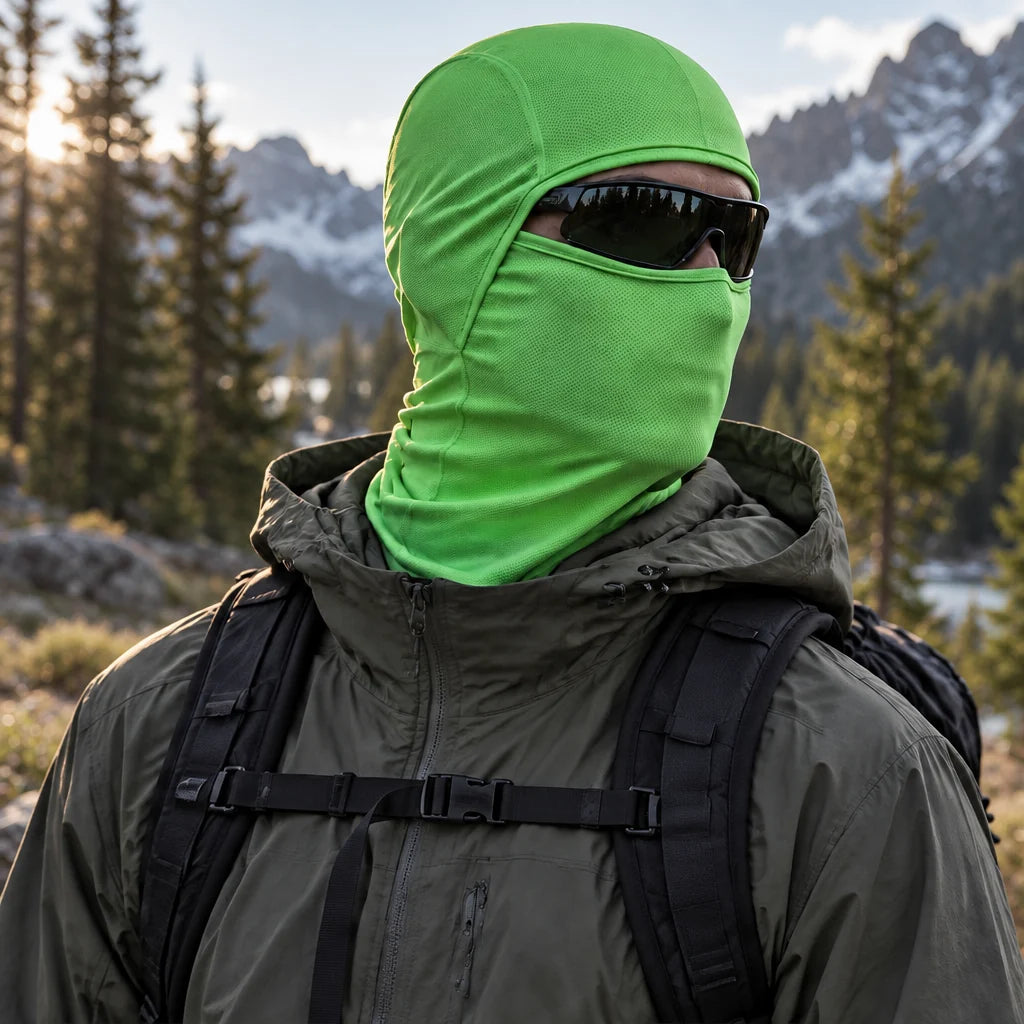 Carr - Unisex Breathable Multi-Way Convertible Balaclava - Fluorescent Green