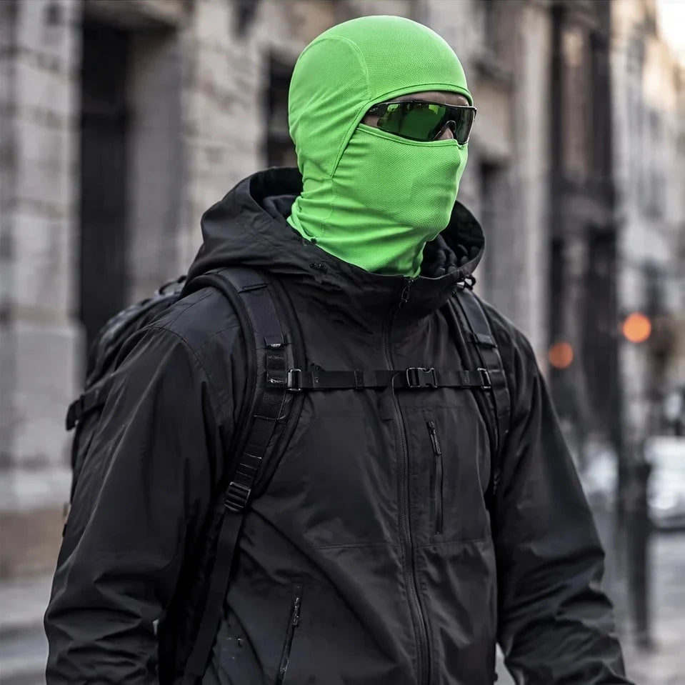 Carr - Unisex Breathable Multi-Way Convertible Balaclava - Fluorescent Green