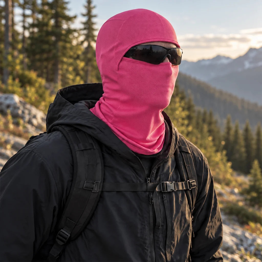 Carr - Unisex Breathable Multi-Way Convertible Balaclava - Fuchsia Pink