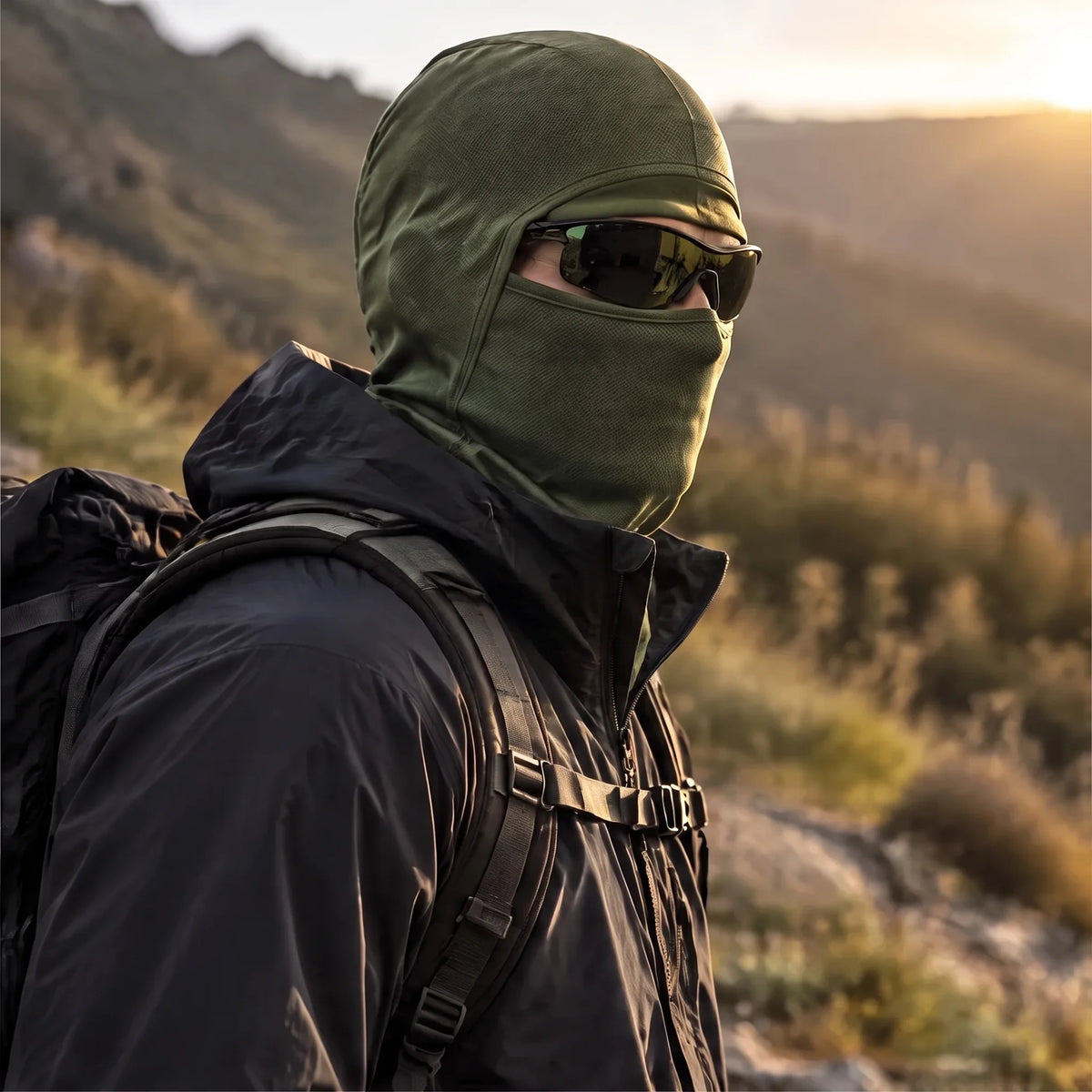 Carr - Unisex Breathable Multi-Way Convertible Balaclava - Green