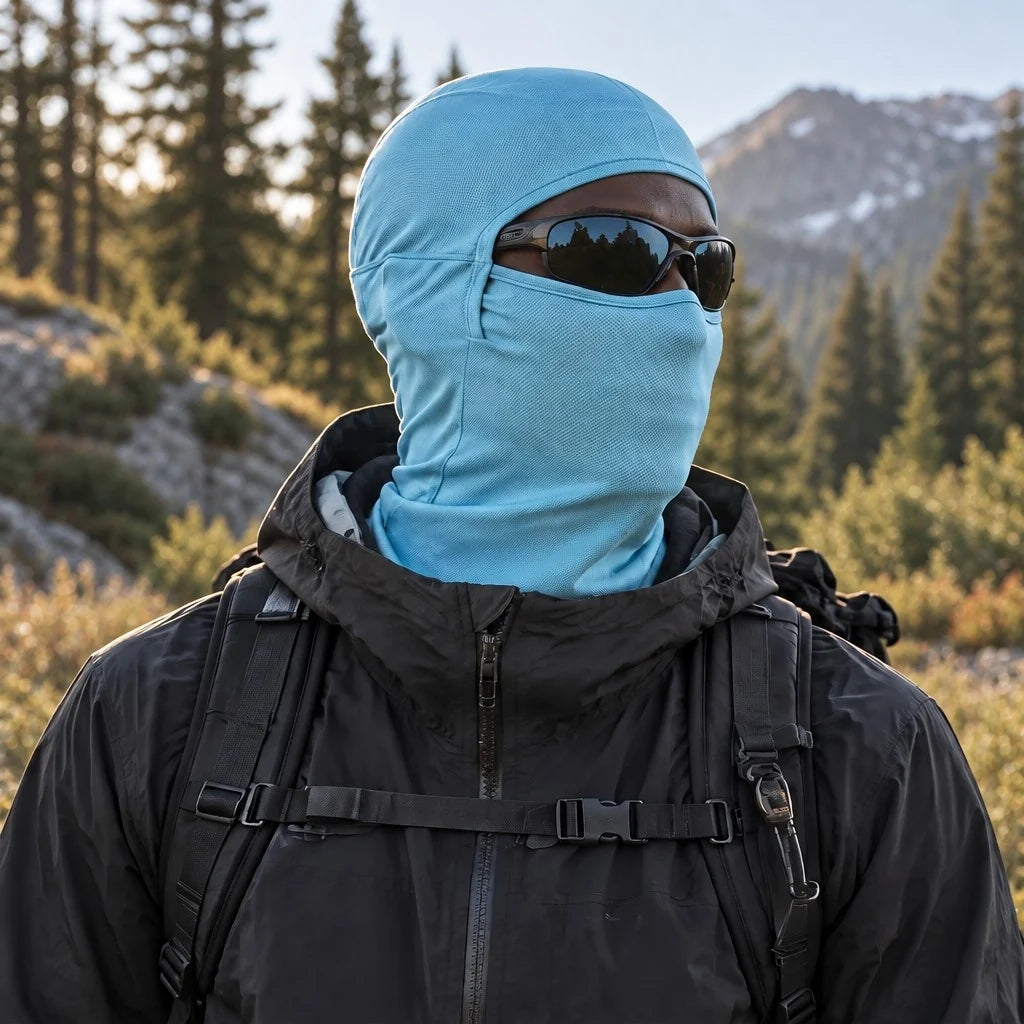 Carr - Unisex Breathable Multi-Way Convertible Balaclava - Light Blue