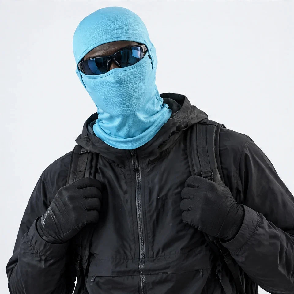 Carr - Unisex Breathable Multi-Way Convertible Balaclava - Light Blue