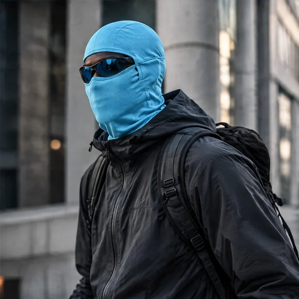 Carr - Unisex Breathable Multi-Way Convertible Balaclava - Light Blue
