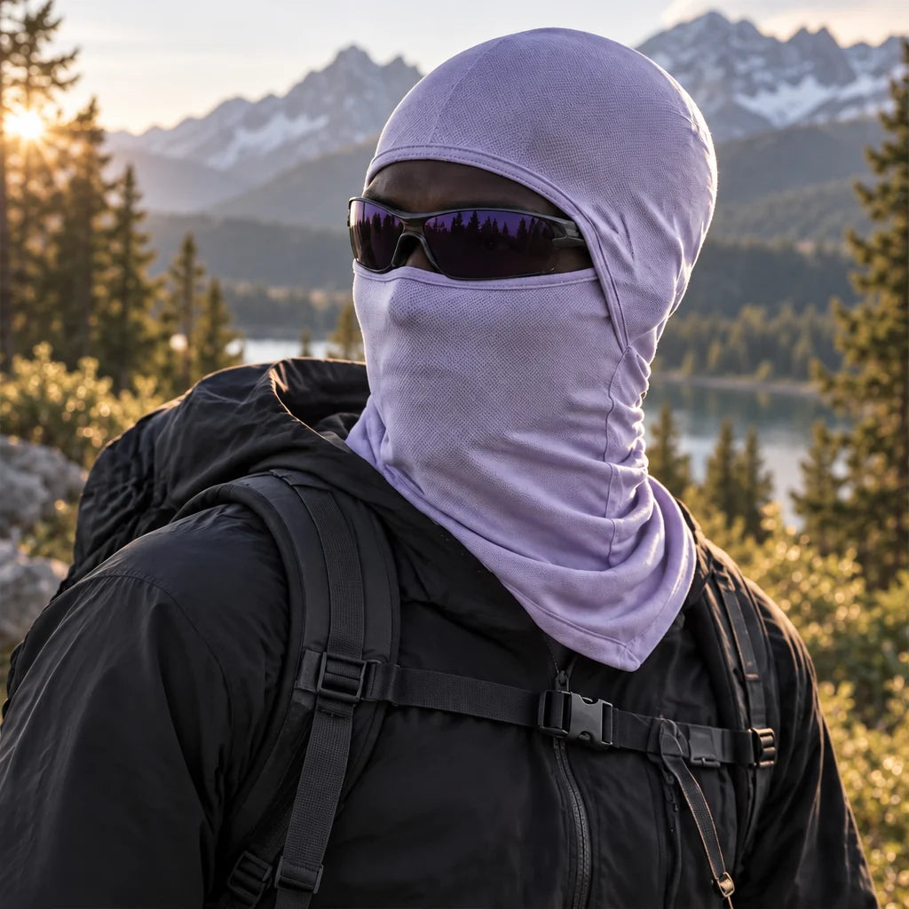 Carr - Unisex Breathable Multi-Way Convertible Balaclava - Light purple