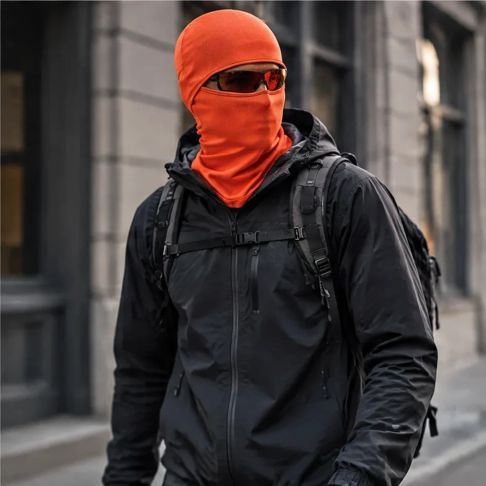 Carr - Unisex Breathable Multi-Way Convertible Balaclava - Orange
