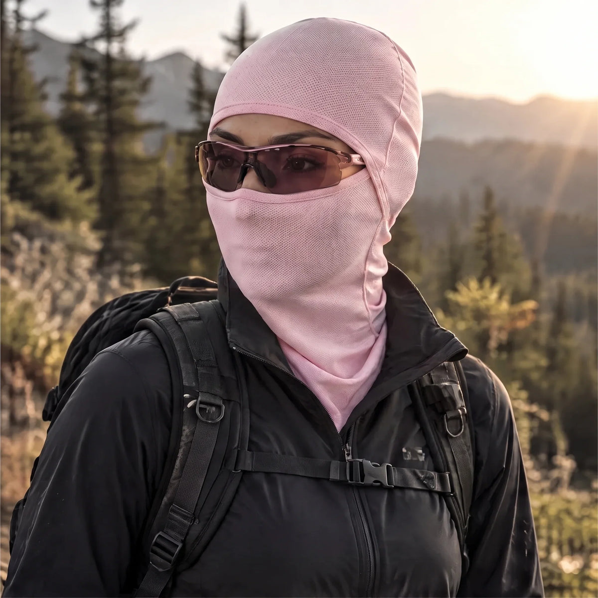 Carr - Unisex Breathable Multi-Way Convertible Balaclava - Pink